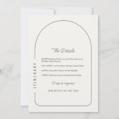 Boho Arch Bachelorette Party Invitation Itinéraire (Dos)