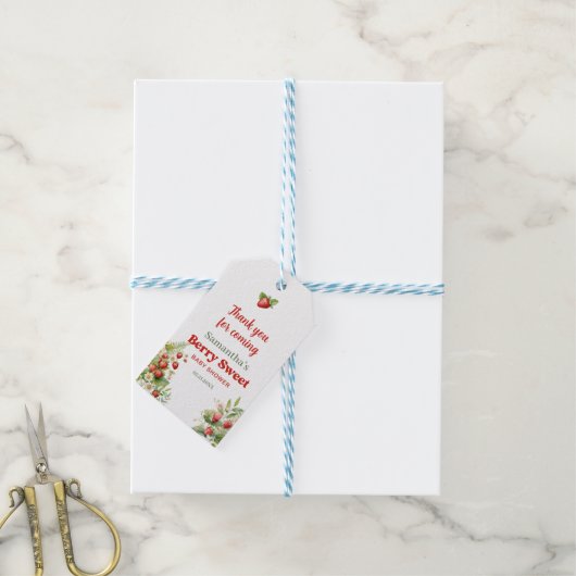 Boho Arch Berry Sweet Wild Strawberry dank u Cadeaulabel (Met Touw)