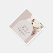 Boho Arch Bloemen Gedroogde bladeren Beige Vrijgez Servet (Hoek)