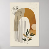 Boho Arch Botanical Geometric Neutral Terracotta M Poster (Voorkant)