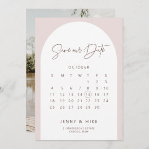 Boho Arch Calendar sparen de Uitnodiging van de Da