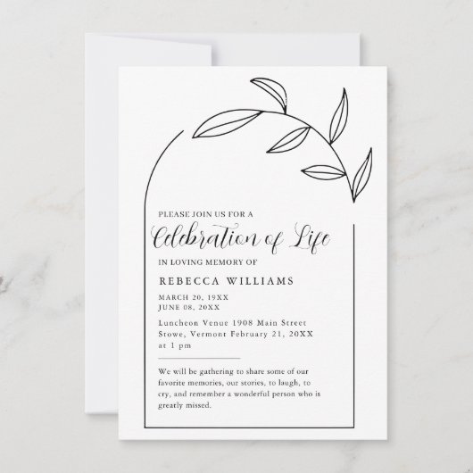 Boho Arch Célébration de la vie Invitation (Devant)