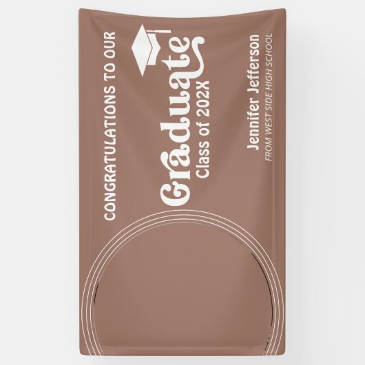 Boho Arch Chic Afstuderen aardtoon decor Spandoek (Verticaal)