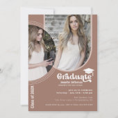 Boho Arch Chic Graduation tons terre invitation (Devant)