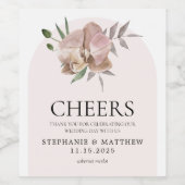 Boho Arch Dusty Orchids Botanical Wedding Wijn Etiket (Enkel label)