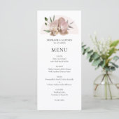 Boho Arch Dusty Orchids Floral Wedding Menu (Staand voorkant)