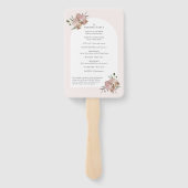 Boho Arch Dusty Orchids Floral Wedding Programme Handwaaier (Achterkant)