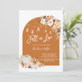 Boho Arch Fall in Love Couple Shower Invitation (Debout devant)
