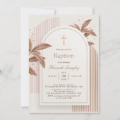 Boho Arch Floral Baptism Invitation (Devant)