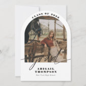 Boho Arch Foto Moderne Script Afstudeerceremonie Kaart (Voorkant)