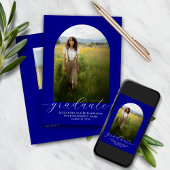Boho Arch Graduation Invitation 2 Photos Marine