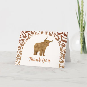 Boho Arch Heilige Koe Western Baby shower Bedankkaart
