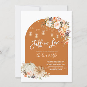 Boho Arch Herfst in Love Couple Shower Invitation Kaart