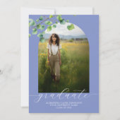 Boho Arch Ivy korenbloem blauw Afstuderen Kaart (Voorkant)