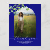 Boho Arch Ivy Navy Blue Afstudeerder Dank u Briefkaart (Voorkant)