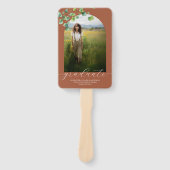 Boho Arch Ivy, Terracotta Bruin Afstuderen Handwaaier (Voorkant)