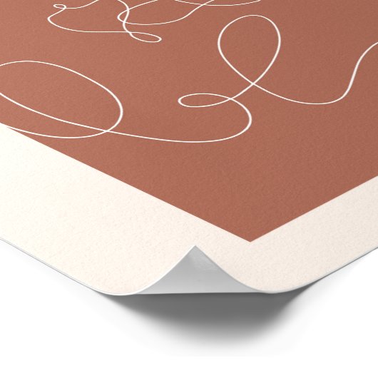 Boho Arch Kissing Continual Linear Line Art 1 Poster (Hoek)