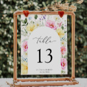 Boho Arch Kleurrijke Bloemen Bruiloft Tafel Nummer