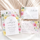 Boho Arch Kleurrijke Floral Spring Elegant Bruilof Kaart