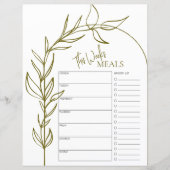 Boho Arch Minimale Tekst Weekelijks Meal Planner (Voorkant)