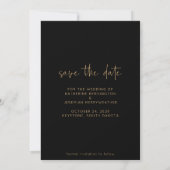 Boho Arch Minimalist Black Gold Save the Date (Achterkant)