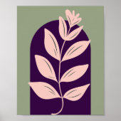 Boho Arch Modern Art Minimalist Botanical Leaves Poster (Voorkant)