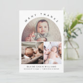 Boho Arch Modern Dank u Foto Collage Geboorte Aankondiging (Staand voorkant)