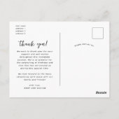 Boho Arch Modern handschrift Bedankt Foto Baby Briefkaart (Achterkant)
