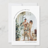 Boho Arch Modern Photo Collage Carte de Noël (Devant)