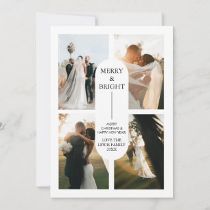 Boho Arch moderne 4 Photos de famille Carte de Noë