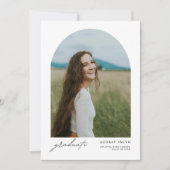 Boho Arch moderne 4 Photos Faire-part de graduatio (Devant)