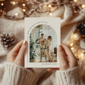 Boho Arch Moderne Fotocollage Kerst Kaart