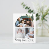 Boho Arch Moderne Kerstfoto Collage Feestdagenkaart (Staand voorkant)