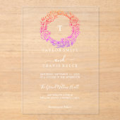 Boho Arch Monogramme Acrylique Invitation (Recto)