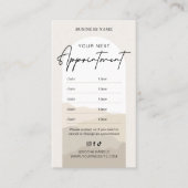 Boho Arch Neutrals Beige Monogram Beauty Salon Afsprakenkaartje (Voorkant)