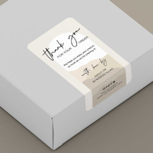 Boho Arch Neutrals Monogram Business Box Seal Etiket