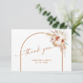 Boho Arch Pampas Carte de remerciements Baby showe (Debout devant)