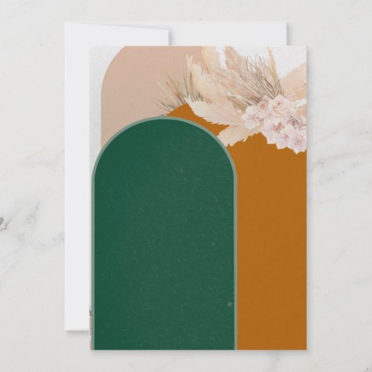 Boho Arch Pampas Gras Trouwtafel Nummers Kaart (Achterkant)