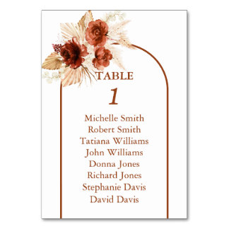 Boho Arch Pampas Grass Bloemen Terracotta Bruiloft Kaart