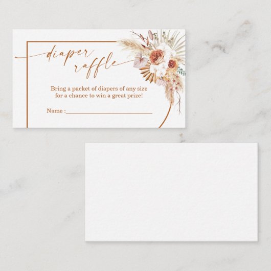 Boho Arch Pampas Grass Déchets Carte Raffin Insert (Devant / Derrière)