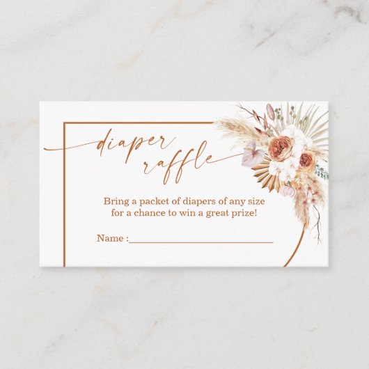 Boho Arch Pampas Grass Déchets Carte Raffin Insert (Devant)