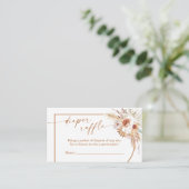 Boho Arch Pampas Grass Diaper Raffle Card Insert Informatiekaartje (Staand voorkant)