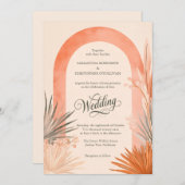 Boho Arch Pampas Grass Wedding Kaart (Voorkant / Achterkant)