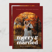 Boho Arch Pas getrouwd Foto 2024 Feestdagenkaart (Voorkant / Achterkant)