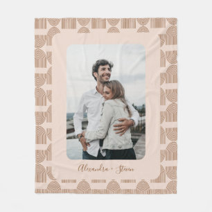 Boho Arch Pattern Terracotta Personalized Foto Fleece Deken