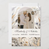 Boho Arch Rustiek Aarde Pampas Bloemen Botanisch Save The Date (Voorkant)