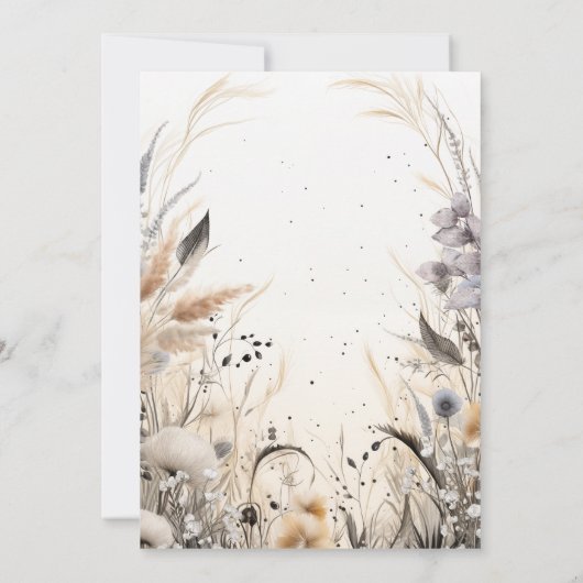 Boho Arch Rustiek Aarde Pampas Bloemen Botanisch Save The Date (Achterkant)