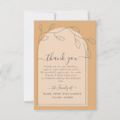 Boho Arch Script Funeral Hartelijk dank Bedankkaart (Voorkant)