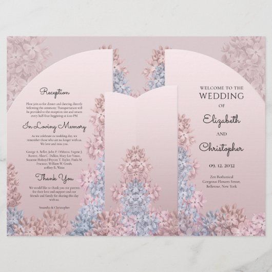 Boho arch spring bloemen stoffige roze hyacinten (Voorkant)