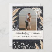 Boho Arch Sterrenhemel Pampas Bloemen Aarde Rustie Save The Date (Voorkant)